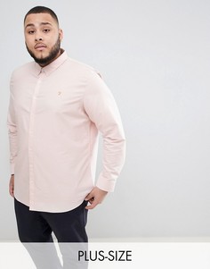 Розовая приталенная оксфордская рубашка Farah PLUS Brewer - Розовый