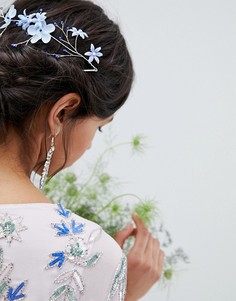 Заколка для волос с цветком и бисером ASOS DESIGN - Серебряный