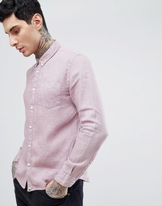 Розовая рубашка узкого кроя на пуговицах Pretty Green Collingwood - Розовый