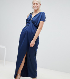 Атласное платье макси с драпировкой ASOS DESIGN Curve - Мульти