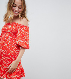 Сарафан мини с открытыми плечами и принтом ASOS DESIGN Petite - Мульти
