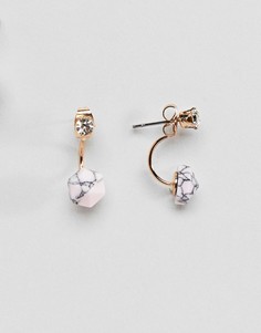 Розовые серьги с отделкой из искусственного мрамора ASOS DESIGN - Золотой