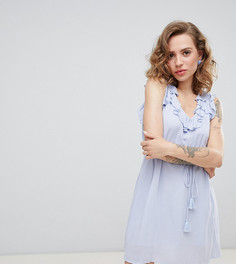 Свободное платье с оборкой спереди River Island Petite - Синий