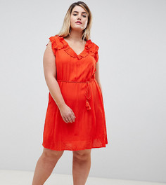 Свободное платье с оборками River Island Plus - Красный
