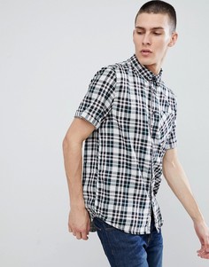 Черно-белая рубашка классического кроя в клетку River Island - Белый
