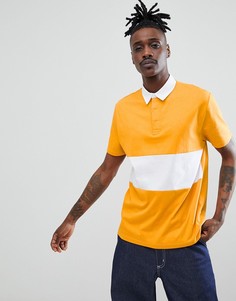Желтая футболка-поло с контрастной вставкой ASOS DESIGN - Мульти