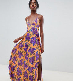 Платье макси с плиссировкой и цветочным принтом ASOS DESIGN Tall - Мульти