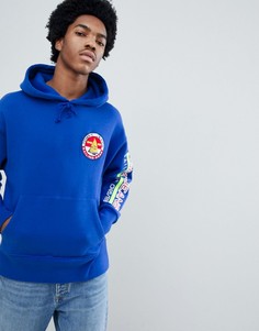 Синий худи в стиле 90-х с логотипом на спине и рукаве Tommy Jeans Sailing Capsule - Синий