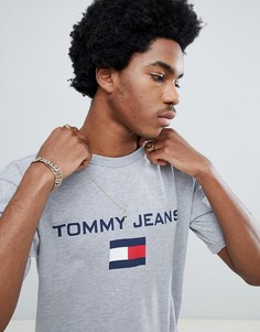 Серая футболка в стиле 90-х с круглым вырезом и логотипом Tommy Jeans Sailing Capsule - Серый
