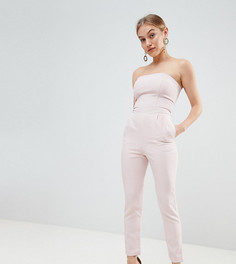 Облегающий комбинезон-бандо Boohoo Petite - Розовый