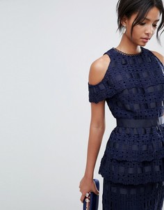 Кружевной топ Ted Baker fralane - Темно-синий