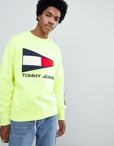 Желтый свитшот в стиле 90-х с круглым вырезом и логотипом Tommy Jeans Sailing Capsule - Желтый