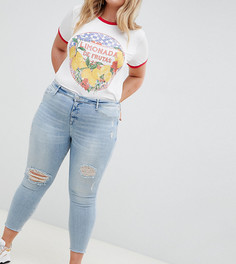 Светлые джинсы скинни River Island Plus Molly Authentic - Синий