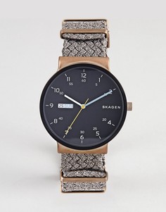 Часы с парусиновым ремешком Skagen SKW6453 - Коричневый