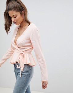 Топ с запахом ASOS DESIGN fuller bust - Розовый