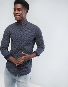 Приталенная рубашка с воротником на пуговице и принтом Tommy Hilfiger - Черный