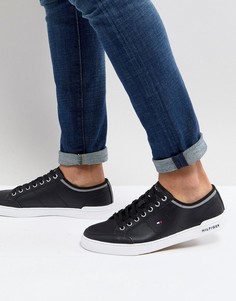 Черные кожаные кроссовки Tommy Hilfiger Core Corporate - Черный