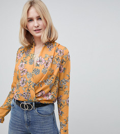 Боди с принтом и длинными рукавами New Look Tall - Желтый