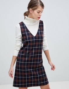 Платье в клетку Vila - Темно-синий