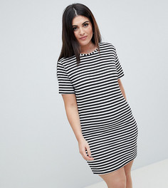 Платье-футболка в полоску Boohoo Plus - Мульти