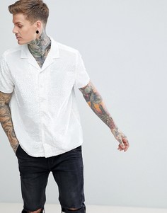 Белая oversize-рубашка с отложным воротником ASOS - Белый