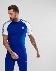 Синяя футболка с рукавами реглан adidas Originals adicolor California CW1205 - Синий