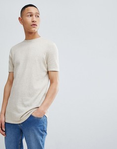 Вязаная футболка ASOS DESIGN - Бежевый
