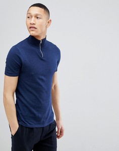 Темно-синяя обтягивающая футболка ASOS DESIGN - Темно-синий