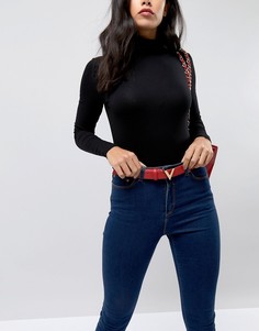 Красный узкий ремень Valentino by Mario Valentino - Красный