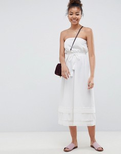 Комбинезон-бандо с кружевом по краю ASOS DESIGN - Кремовый