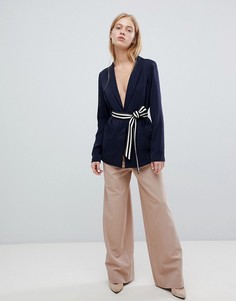 Широкие брюки с защипами ASOS DESIGN - Кремовый