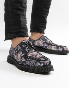 Криперы на шнуровке с цветочным принтом ASOS DESIGN - Черный