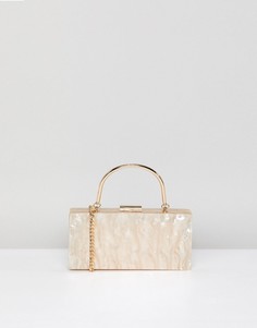 Клатч с мраморным эффектом и металлической ручки ASOS DESIGN - Медный