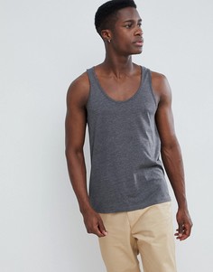 Темно-серая меланжевая майка ASOS DESIGN - Серый