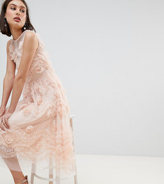 Платье миди из тюля с 3D отделкой Lace &amp; Beads - Розовый