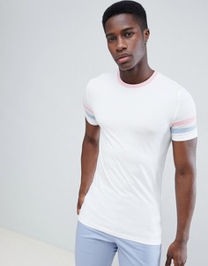 Обтягивающая футболка с контрастными вставками на рукавах ASOS DESIGN - Белый