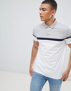 Белая футболка-поло со вставками ASOS DESIGN - Белый