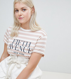 Футболка в полоску New Look Curve - Белый