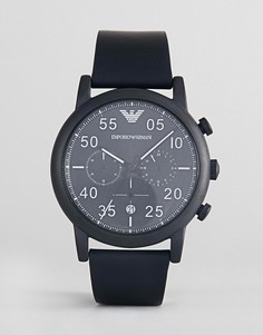 Часы с хронографом и кожаным ремешком Emporio Armani AR11133 - Черный