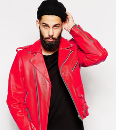 Красная кожаная байкерская куртка Reclaimed Vintage Inspired - Красный