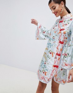 Платье мини с вышивкой ASOS DESIGN - Мульти
