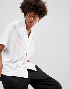 Белая oversize-рубашка с шевронной отделкой ASOS DESIGN - Белый