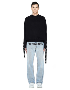 Хлопковая толстовка с лентами Vetements