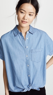 Madewell Chambray Tie Front Shirt