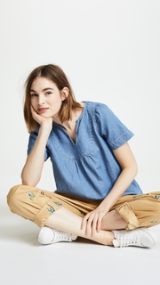 Madewell Denim Popover Swing Top