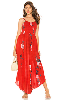 Beau smocked printed slip dress - Free People