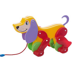 Собака-каталка Полесье "Боби", с сиреневыми ушами и красными лапами