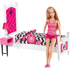 Кукла + Комплект мебели "Роскошная спальня", Barbie Mattel
