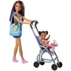 Игровой набор с куклой Barbie "Няня" Барби и Скиппер с коляской Mattel