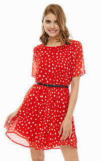 Платье в горошек с расклешенной юбкой Only